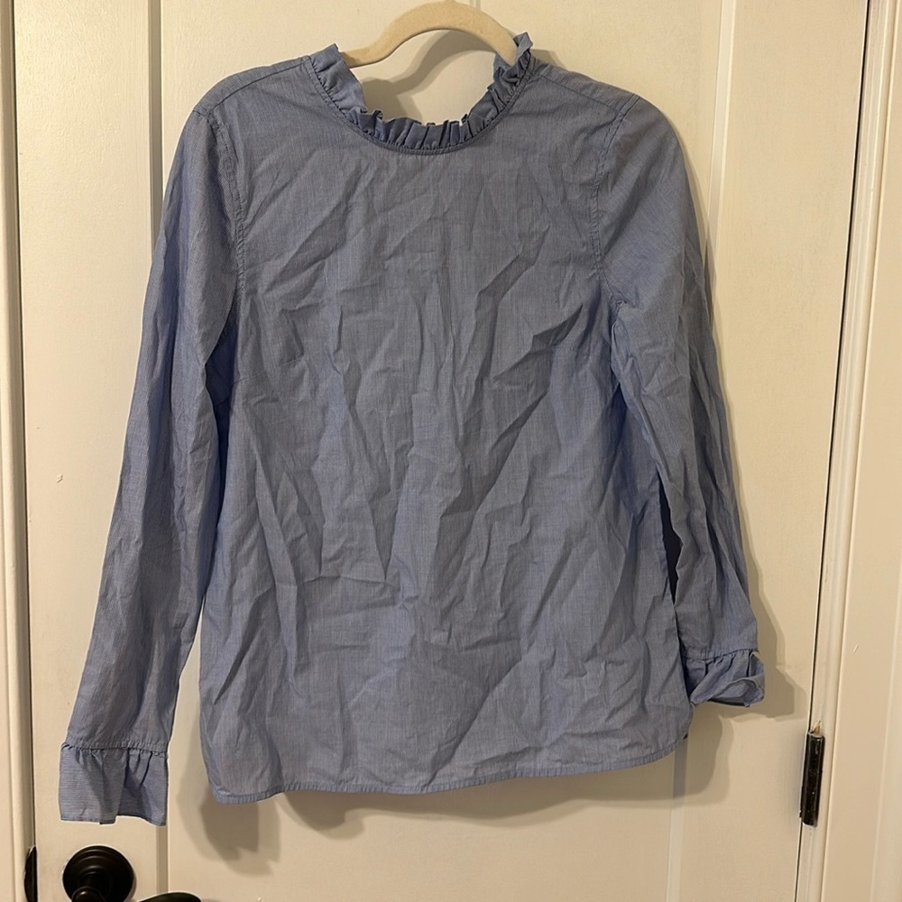 NWOT Cotton pinstripe long sleeve blouse!